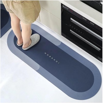 TOPTAN Sihirli Paspas Banyo Paspası Su Emici Mutfak Koridor Paspas Kaymaz Tabanlı 40cm - 120cm Yuvarlak