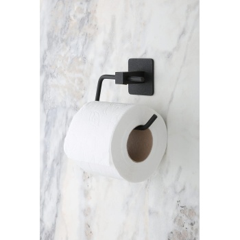 Banyo Yapışkanlı Siyah Kare Açık Tuvalet Kağıtlığı Wc Kağıtlık Tuvalet Kağıdı Askısı