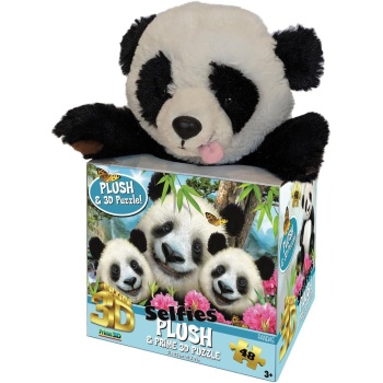 3D - Panda Peluş ve Selfie 48 Parça Puzzle