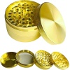 GRINDER Parçalayıcı Metal baharat öğütücü herb spice 4 katmanlı 40MM / 50MM / 63MM (GOLD, 75MM)