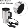 elektrikli araç su ısıtıcısı, 12 V araç içi su ısıtıcısı, fincan, 450 ml seyahat su ısıtıcısı, sigara çakmağı, termos bardak, 65 °Cde su, kahve veya çay sıcak tutmak için, paslanmaz çelik