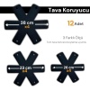 12 Adet Tencere Tava Koruyucu Düzenleyici Çizilme Önleyici Set Siyah