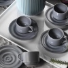 Porselen New Tuvana 6 Kişilik 12 Parça Kahve Takımı Gri, Standart, 82 ml