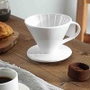 Seramik Kahve Dripper - Porselen Kahve Dripper - Kahve Demleyici - Kahve Aleti - No: 2 - Beyaz (Hario V60 Benzeri)