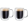 Sorrento Çift Camlı Kulplu 2li Espresso Bardak Seti, 134 ml, Cam