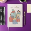 Happy Birdday Not Defteri 13 Cm X 21 Cm Ölçülerinde, 100 Yaprak Çizgili Defter