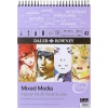 Rowney Optima spiral blok, hafif yapılandırılmış, 250 g/m², A3, 30 beyaz yaprak, profesyonel sanatçılar ve öğrenciler için ideal