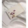 Mor Çiçekli Kart Yazısız Kart Not Kartı Tek Taraflı Boş Yazılabilir Mesaj Kartı 8x5 Cm -10 Adet
