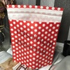 Beyaz Puantiyeli Hediye Torbası Hediye Paketi Bantlı 20x20 Cm - 4 Adet