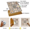 Kendinden Yapışkanlı Apricot Desenli PVC Karo 30x30 cm (11 Adet / 1 m²)