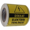 etiketler , hazır al hızlı al Dikkat Elektirik Tehlikesi Etiketi 70mm X 80mm Ruloda 250 Adet