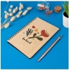 Be Kind Çiçek Tasarımlı 8 Cm X 12 Cm Ölçülerinde Çizgisiz 48 Yaprak Ahşap Kapaklı Defter