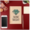 Shine Bright Tasarımlı 8 Cm X 12 Cm Ölçülerinde Çizgisiz 48 Yaprak Ahşap Kapaklı Defter
