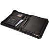 5250 Ajanda Tarihsiz Kareli 17x24 cm Defterli 160 Yapraklı Fermuarlı Hesap Makineli Suni Deri Organizer,Siyah