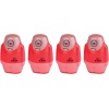 E-BOT SİLGİLİ KALEMTIRAŞ FOSFORLU KIRMIZI 4LU SET