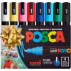 Full Set 8 Akrilik Boya Kalemi Ters Çevrilebilir Orta Uçlu Kalem Uçları, Posca Kalemleri Kaya Boyama, Kumaş, Cam Boya, Metal Boya ve Grafiti için Akrilik Boya İşaretleyicileridir