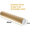 5 ADET Postüp Kapaklı Silindir Kutu Karton Rulo Gönderi Poster Afiş Harita Tüpü Gönderi Kutuları 5 Cm X 50 Cm