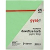 Renkli Dtiye Kartı, 7 x 9 cm, 25li Paket, 80 gr , Yeşil