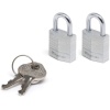 Lock 9120EURTCC 2 Adet Masif Alüminyumdan Yapılan Anahtarlı Asma Kilit Seti, Gri, 2 x 3,4 x 1,4 cm