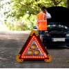 Güneş Enerjili Şarj Edilebilir Işıklı Üçgen Reflektör, LED Projektör Trafik Acil Durum Feneri Flaşör, 5 Farklı Mod, Uzun Süreli Kullanım