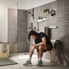 WallStoris - Duvar Çubuğu 50 cm, Banyo Muhafazası, Yapıştırmak veya Delmek için Saklama Sistemi için Sabitleme Çubuğu, Delmeden Banyo Aksesuarı, Mat Beyaz