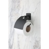 Banyo Kare Siyah Yapışkanlı Kapaklı Tuvalet Kağıtlığı Wc Kağıtlık Tuvalet Kağıdı Askısı