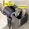 Saç Kurutma Makinesi Tutucu Banyo Organizeri: Duvara Monte Edilebilir, Pratik Depolama Çözümü (Antrasit)