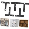 10 Adet T-desen 8x8x1,5cm yama Çeşitli mobilyaları sabitlemek için uygun mobilya sabitleme plakası metal raflar mobilya bağlantı elemanları tamir plakaları