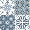 Wallpops FP2951 Leyton Peel & Stick Floor Tiles Yer Karosu, Mavi