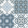 Wallpops FP2951 Leyton Peel & Stick Floor Tiles Yer Karosu, Mavi