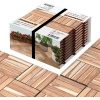 REAL WOOD “GERÇEK TEAK” KLASİK, Yüzeyi İşlenmemiş, Kilitli Karo Deck, 30×30 cm (10lu Paket), İç ve Dış Mekan Kullanımı için Kolay Kurulum Yer Karosu, 20 çıtalı/karo, FSC sertifikalı