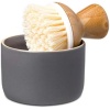 Circle Bubble bis Keramik Seifenspender & Scrubber Schwamm Set, weiß, grau/weiß, Dish Brush + Dispenser