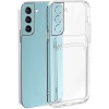 Samsung Galaxy S21 FE 5G İle Uyumlu Kartlıklı, Darbeye Dayanıklı (Shockproof) Şeffaf Kılıfı