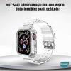 Apple Watch SE 2022 44mm için Kordon Transparent Clear Band Şeffaf