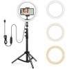 Halka Işık Genişletilmiş Tripod Standı ve Telefon Tutucusu YouTube Videosu için Kamera Led Halka Işık Akış Makyaj Selfie Fotoğrafları iPhone Android ile Uyumlu (BBL HX260 10 Inç)