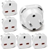 Adaptör İngiltere Almanya fişi, 6 adet UK - DE adaptör fişi, İngiltereden Almanyaya priz adaptörü, seyahat, ev, ofis için, beyaz
