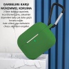 Airpods Pro ile Uyumlu Silikon Kılıf 2.5mm Kalınlık ile Güçlü Darbe Emici ve Toz Koruma Tıpası İle 360° Tam Koruma (Koyu Yeşil)
