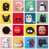 Samsung Galaxy Buds Pro için Kılıf Cartoon Figürlü Silikon Crtn-Fgr-Hl-Kty [Buds Pro ile Uyumlu Kılıf - Beyaz - Altın]