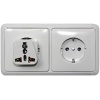 Evrensel Adaptör Seyahat Fişi Beyaz AB Normu - 250V AC 10~16A
