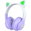 STN-28 Pro Kedi Kulaklı Tasarımlı RGB Işıklı Bluetooth Kulaklık Mor
