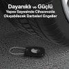 Airtag için Darbeye Karşı Dayanıklı ve Kaybolmaya Karşı Güvenli Metal Halat ile Asılabilir Kılıf (Beyaz)