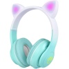 STN-28 Pro Kedi Kulaklı Tasarımlı RGB Işıklı Bluetooth Kulaklık Yeşil