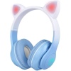 STN-28 Pro Kedi Kulaklı Tasarımlı RGB Işıklı Bluetooth Kulaklık Mavi