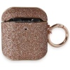 Airpods 1/2 Nesil ile Uyumlu Parıltılı Simli Lüks Kılıf – Zarif ve Işıltılı Tasarım, Anahtarlık Halkalı (Bronze)