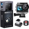 Br 4 Pro Aksiyon Kamerası 4K Su Geçirmez Su Altı Kamerası 40 m - Ultra HD 20MP 170° Geniş Açılı WiFi Spor Kamerası Çift Ekran, Dokunmatik Ekran, 5X Yakınlaştırma ve Montaj Setleri