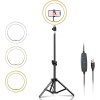 14 inch Youtuber LED Işıklı Halka Telefon Tutuculu 14 inch 26 cm Selfie/Yayıncı/Makyaj Işığı 210 cm Tripod F08