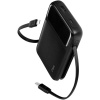 ReCharger Pro LCD 10.000mAh PD 22,5W Lightning ve USB-CDahili Kablolu Taşınabilir Hızlı Şarj Aleti/Powerbank 2BB215 Siyah