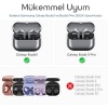 Samsung Galaxy Buds 3 Pro ve Buds 3 ile Uyumlu Silikon Kulaklık Kılıfı Extra Kalın Yapılı 360° Koruma Sağlayan Toz Koruma Tıpalı Darbelere Karşı Dirençli Taşıma Askılı Koruma Kılıfı (Siyah)