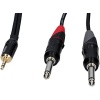 1 M Jack 3,5 Mm 3 Kutuplu - 1/4 Fiş 2 Kutuplu Adaptör Kablosu Siyah Ve Kırmızı Stereo Kablo