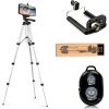 Bluetooth Kumandalı Tripod Profesyonel Telefon Tutuculu Tripod Çanta Hediyeli Kamera Tripod Telefon Tutuculu Canon, Nikon, Pentax, Sony Gümüş, Kyrotech